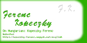 ferenc kopeczky business card